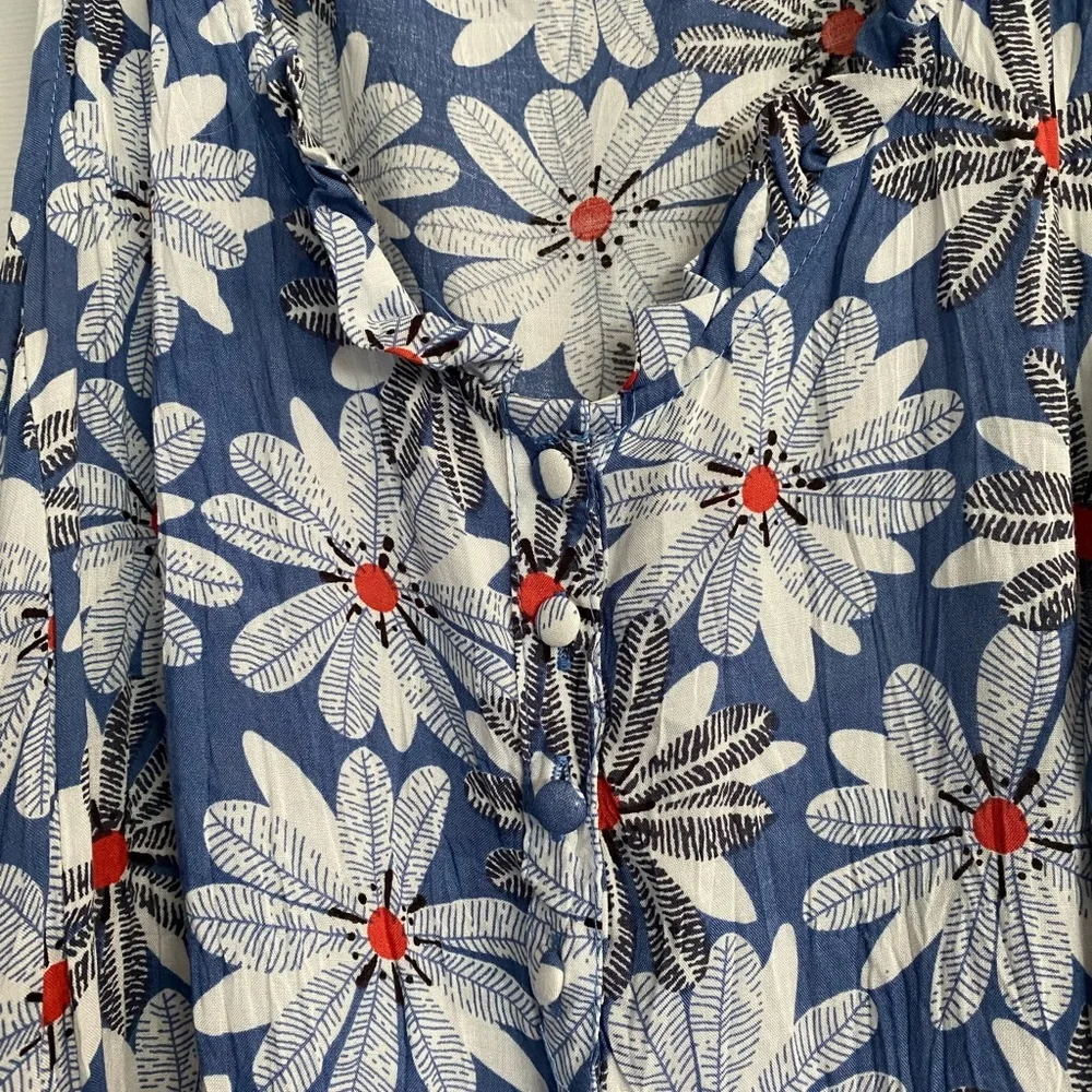 Papillon Blue and White Halter Sundress - Picture 3 of 6